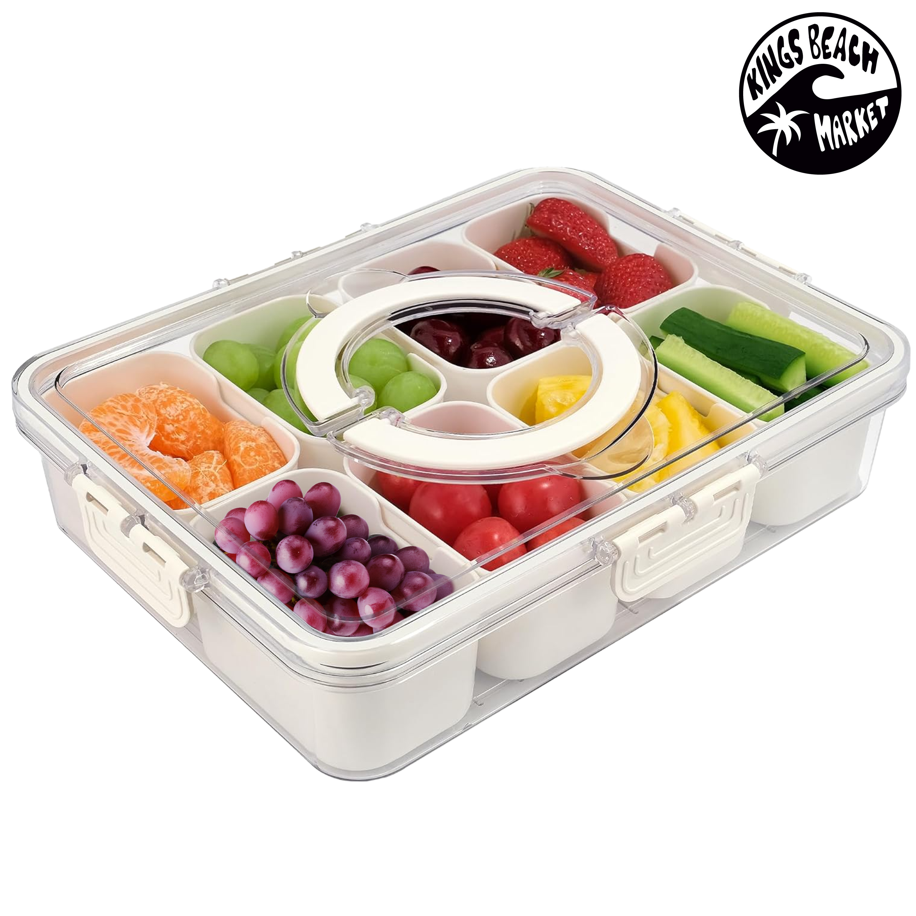 Divided Serving Tray with Lid and Handle